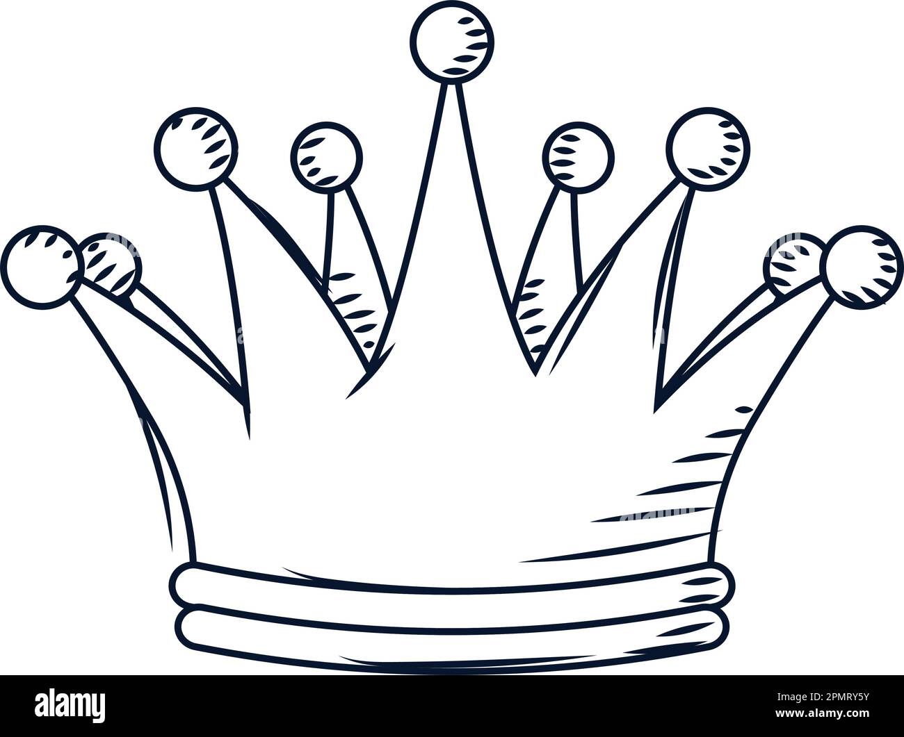 Isolated sketch of a golden crown icon Vector Stock Vector Image & Art ...