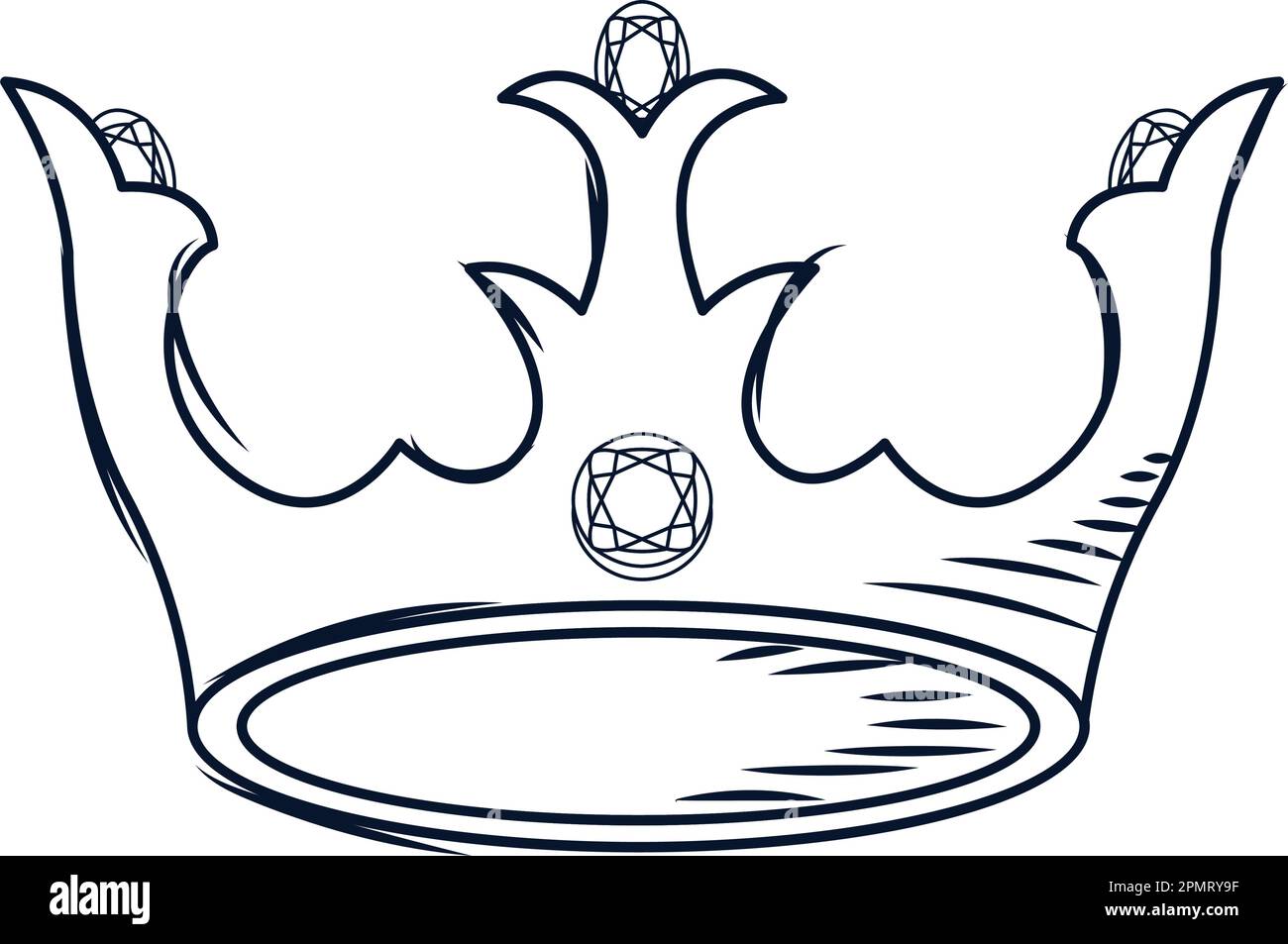 Isolated sketch of a golden crown icon Vector Stock Vector Image & Art ...