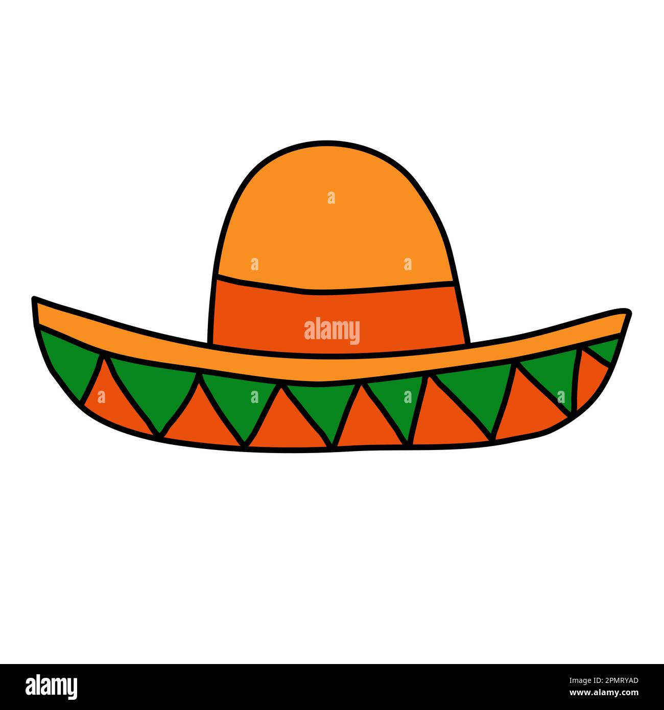 Mexican hat sombrero, doodle style vector illustration Stock Vector ...