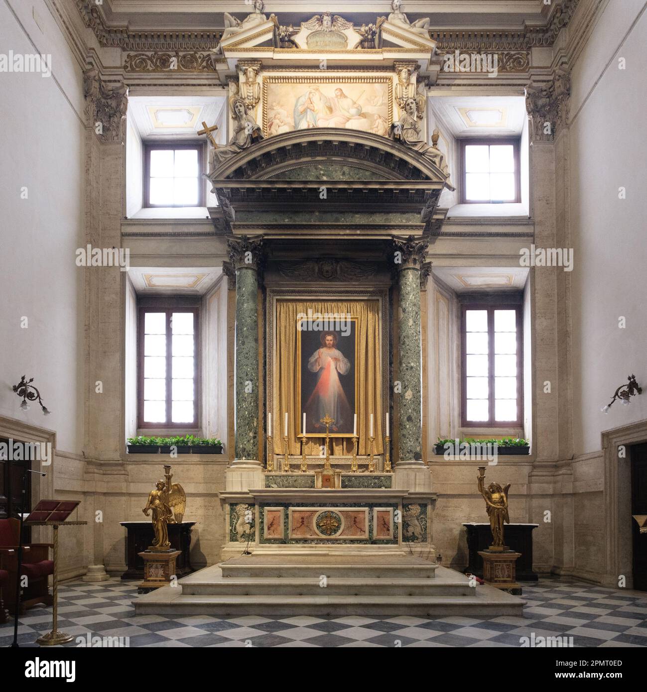 View of an altar of the Basilica of Santa Maria Maggiore in Rome. Known ...