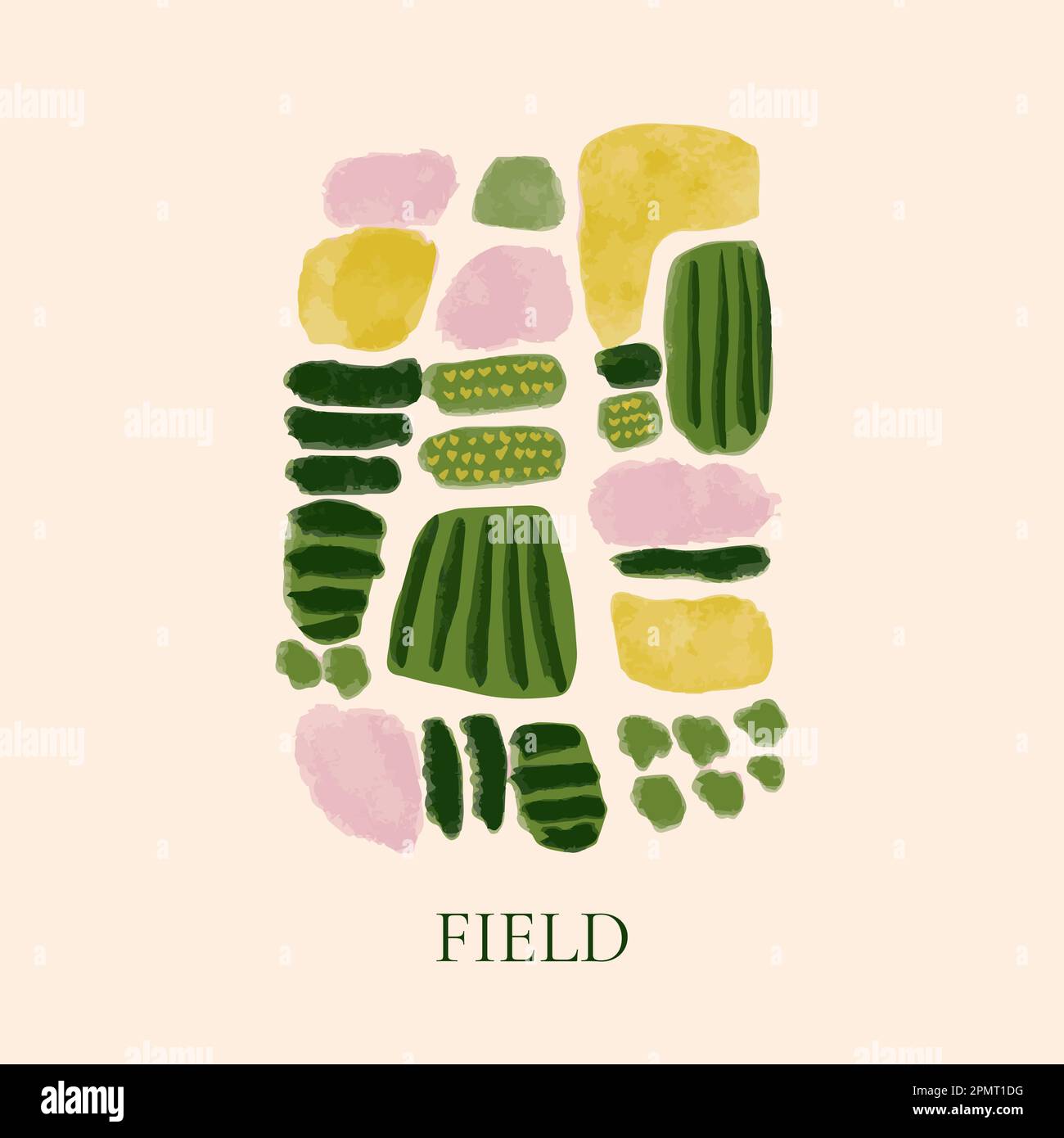 Field Aerial View Stock Vector