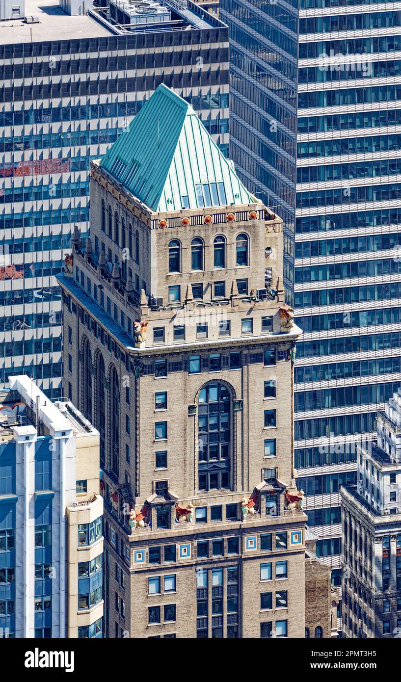 View from above: Colorful terra cotta decoration marks the top of the ...