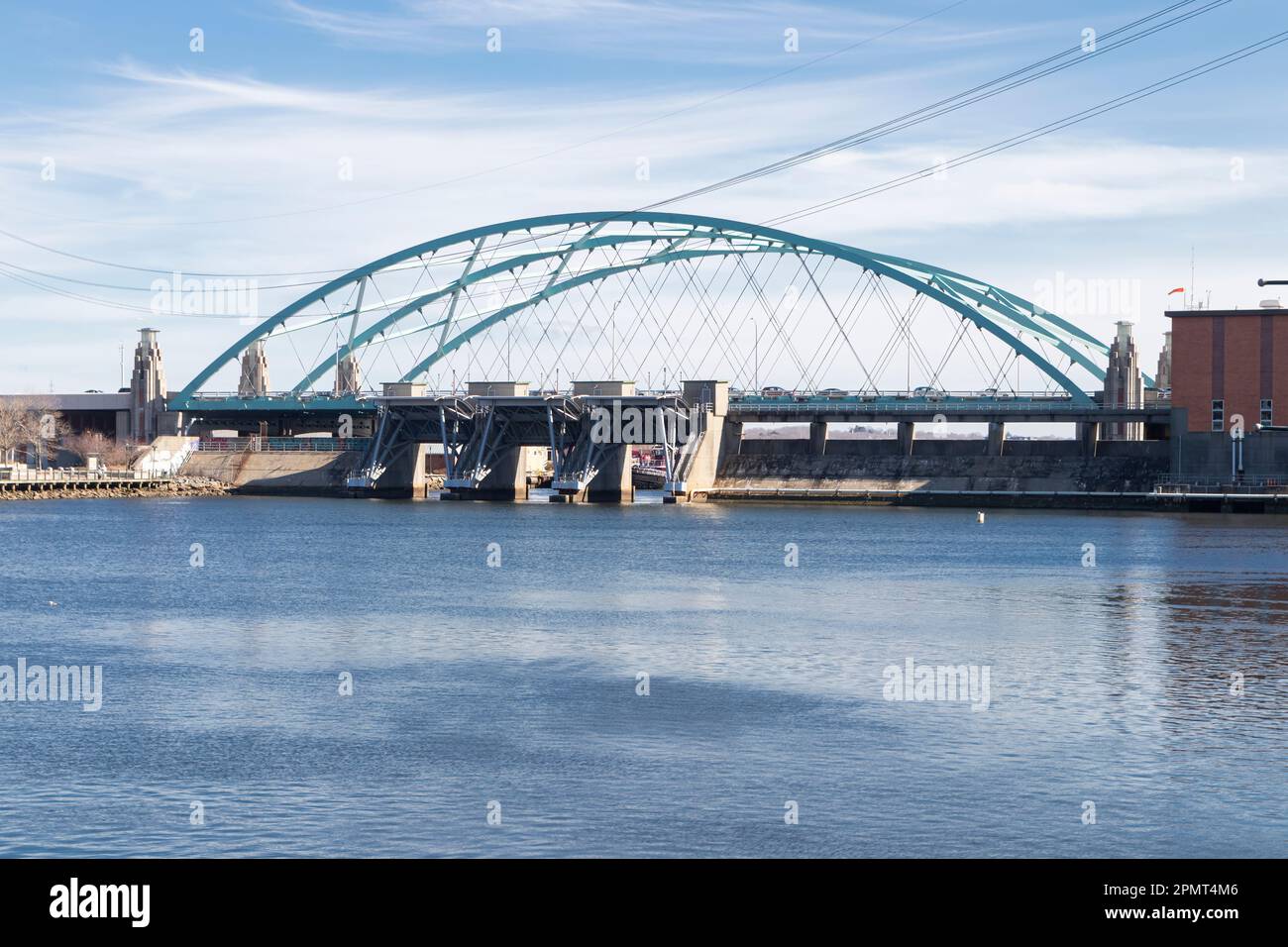 Providence River Bridge in springtime Stock Photo