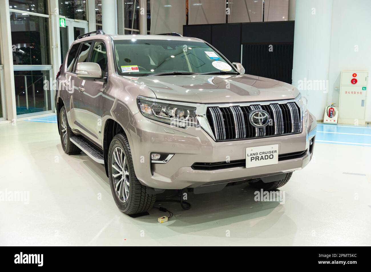 Odaiba, Tokyo, Japan, Toyota Showcase Mega Web Palette Town - January 2, 2020: Toyota Land Cruiser Prado Avangarde Bronze Metallic. Stock Photo