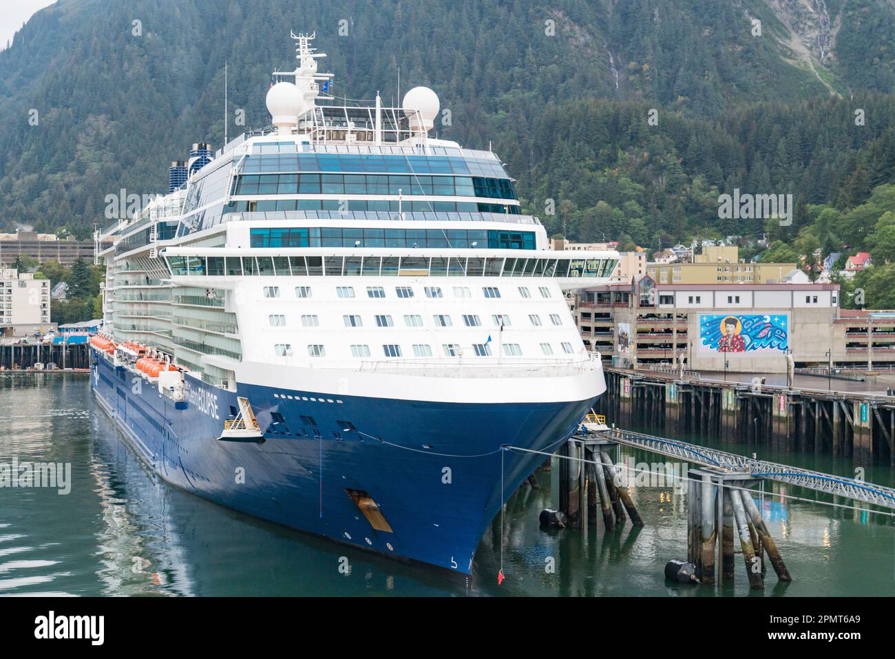Juneau, AK - September 8, 2022: The Celebrity Eclipse cruise ship docked in Juneau, Alaska Stock Photo