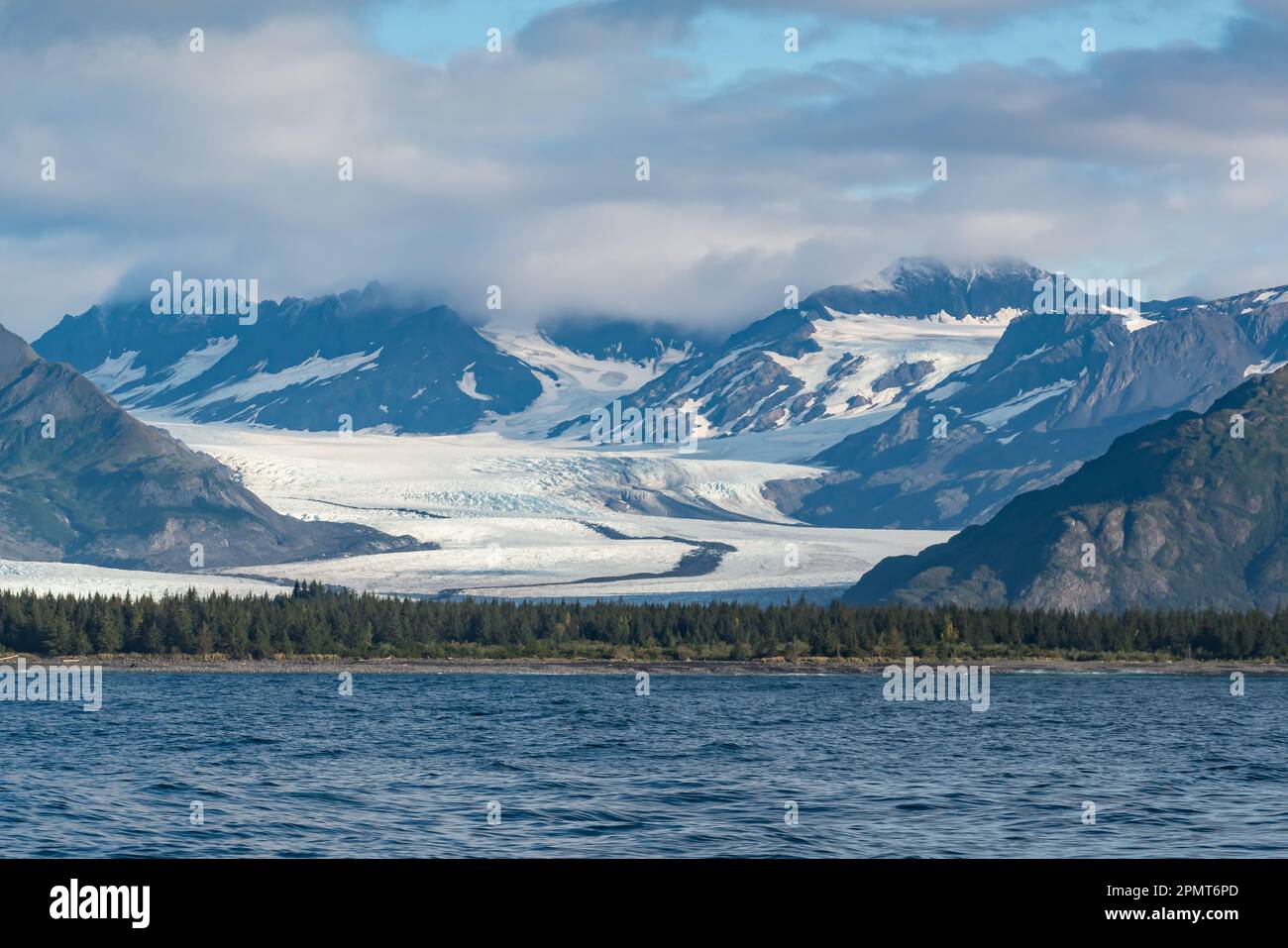 Bear Glacier along Resurrection Bay in Kenai Fjords National Park near Seward, Alaska Stock Photo