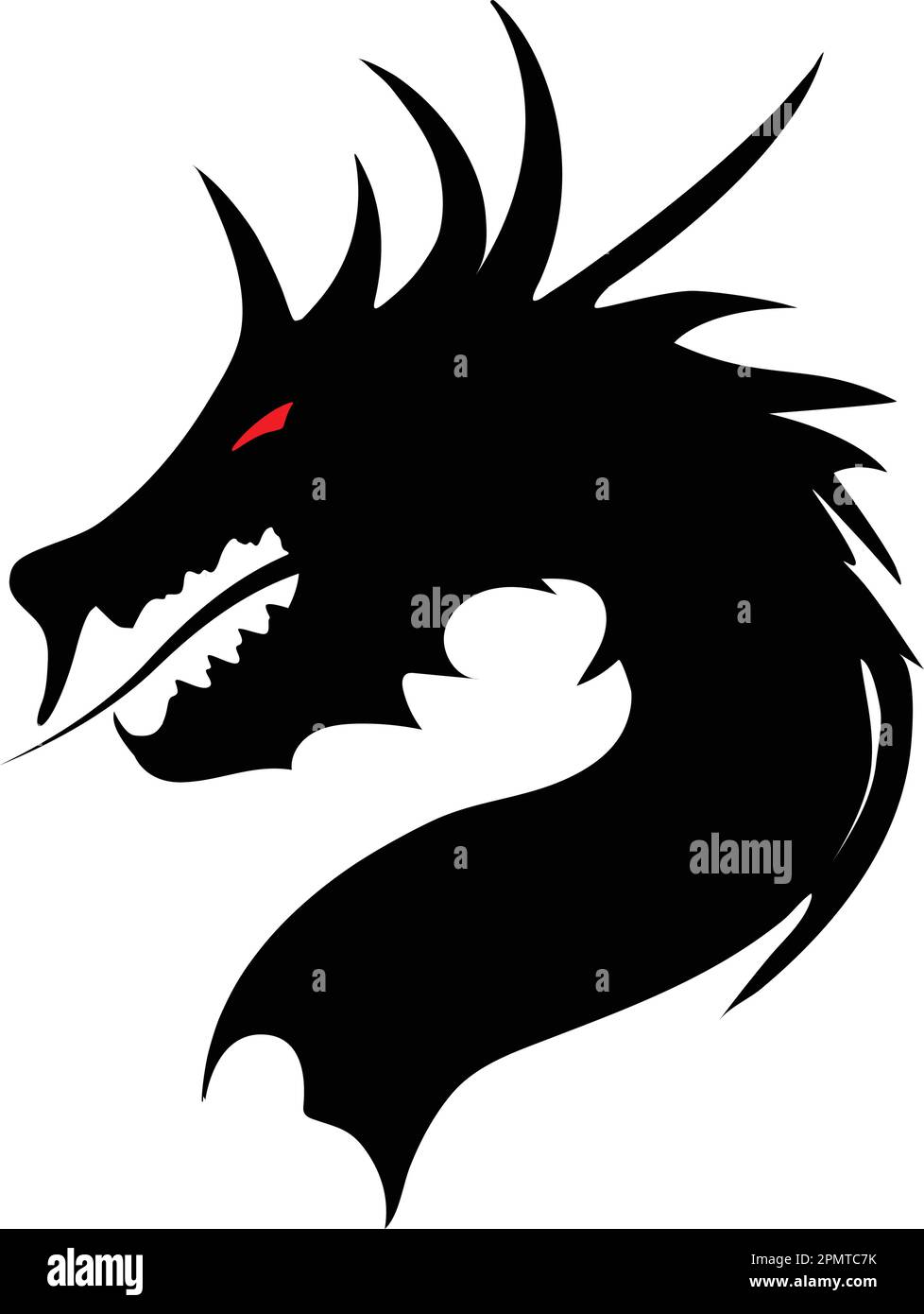 dragon head logo vector illustration template design Stock Vector Image ...