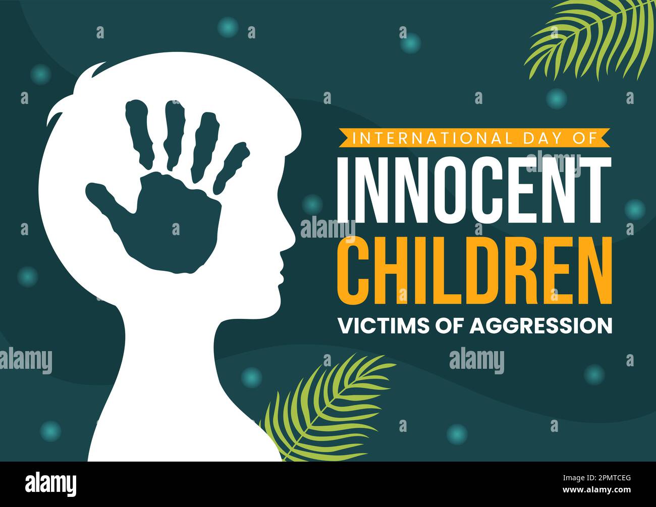 International Day of Innocent Children Victims of Aggression Vector Illustration with Kids Sad Pensive and Cries in Flat Cartoon Hand Drawn Templates Stock Vector