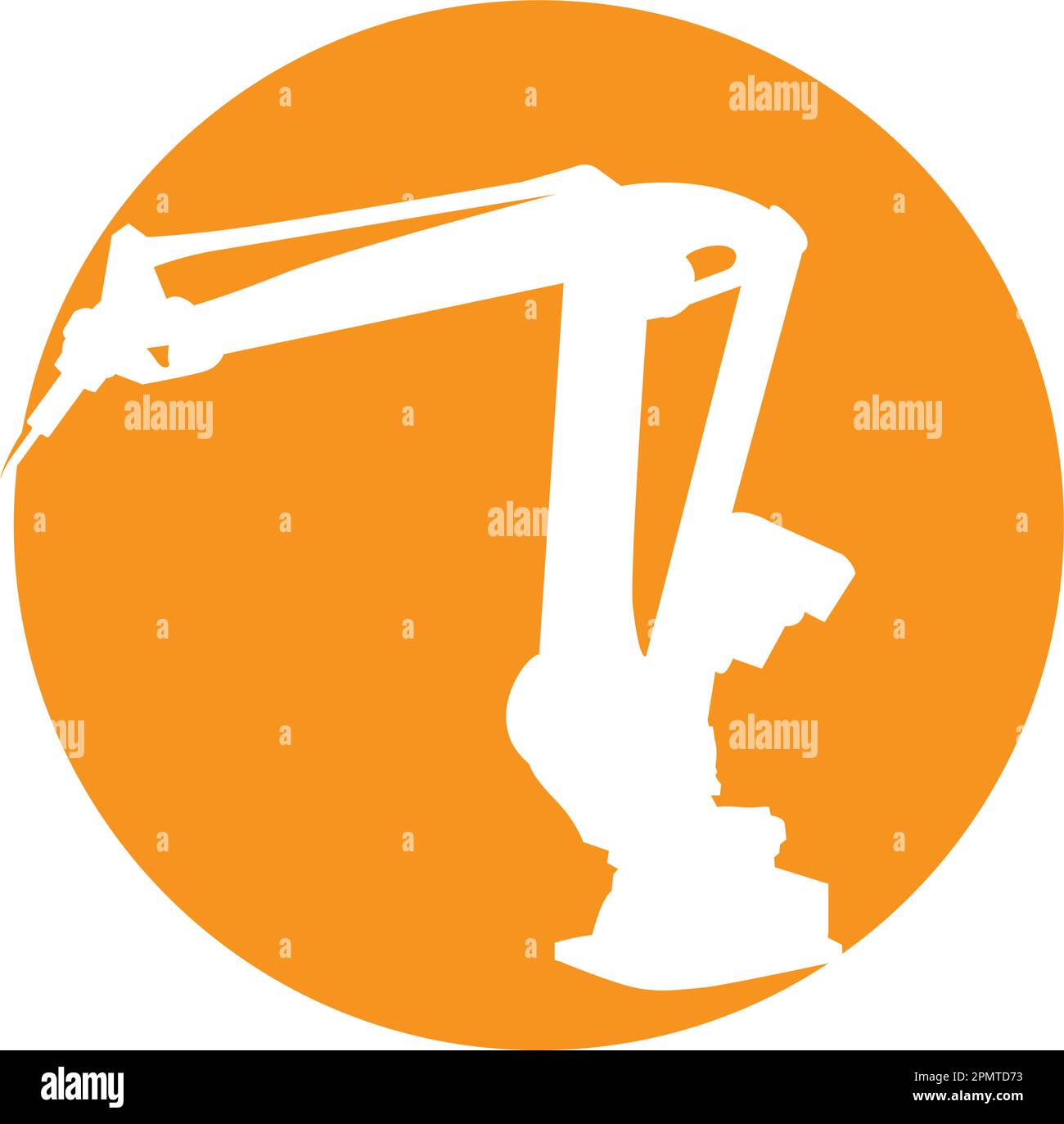 Industrial robot icon vector design,mechanical robot arm icon Stock