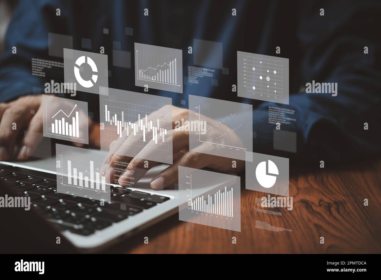 Business intelligence dashboard Big data diagram graph virtual screen ...