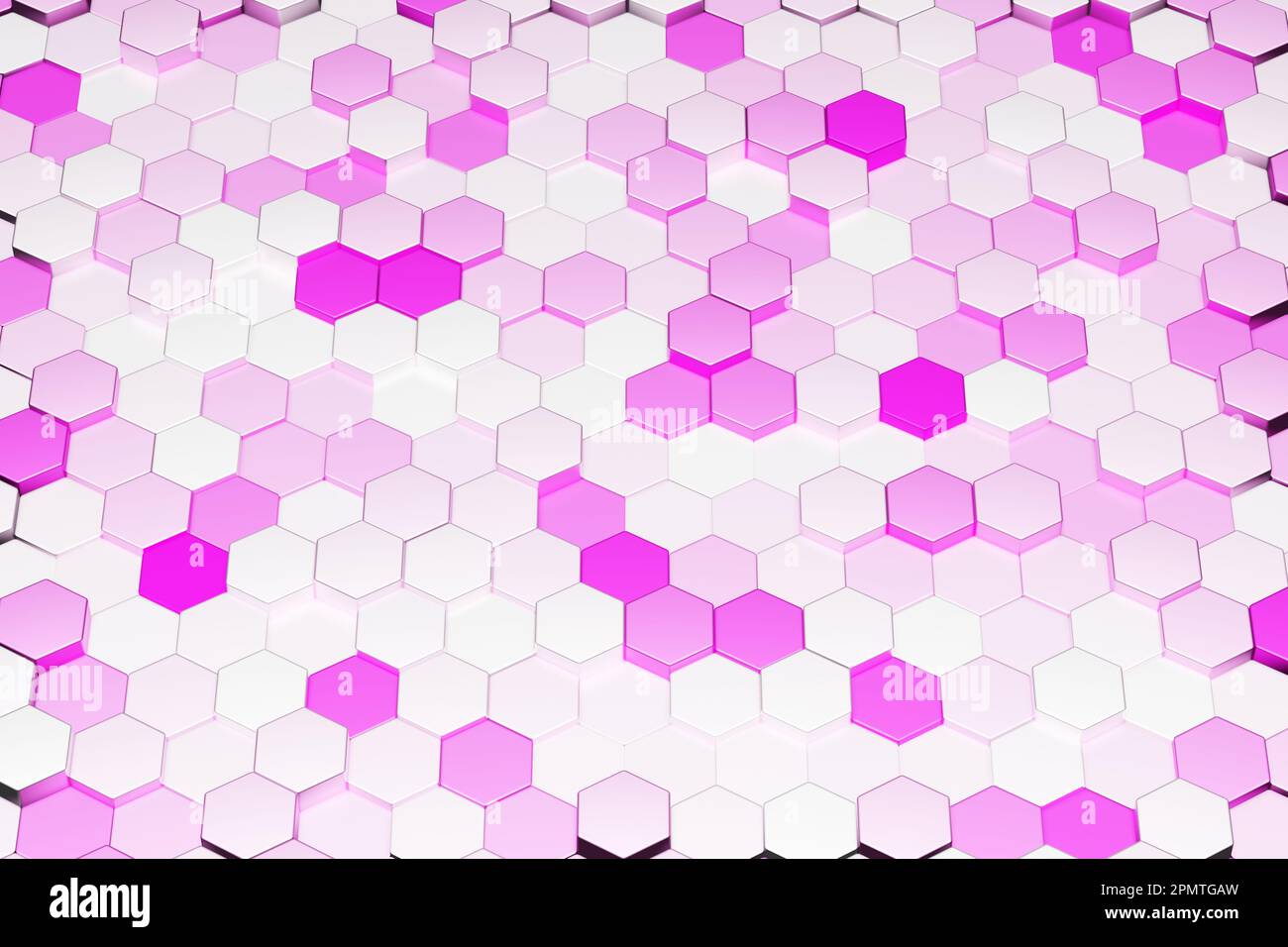 Abstract technological purple hexagonal background 3d render. Wall ...