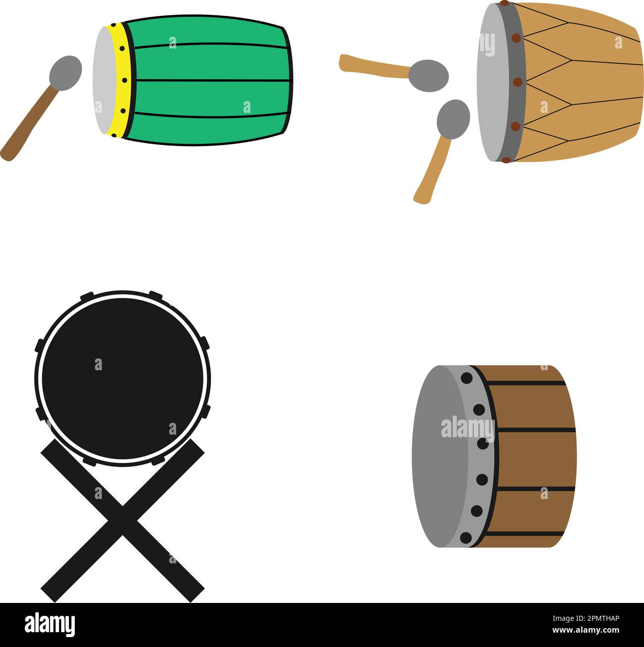 Icon Vector illustration of Ramadan drum. Stock Vector