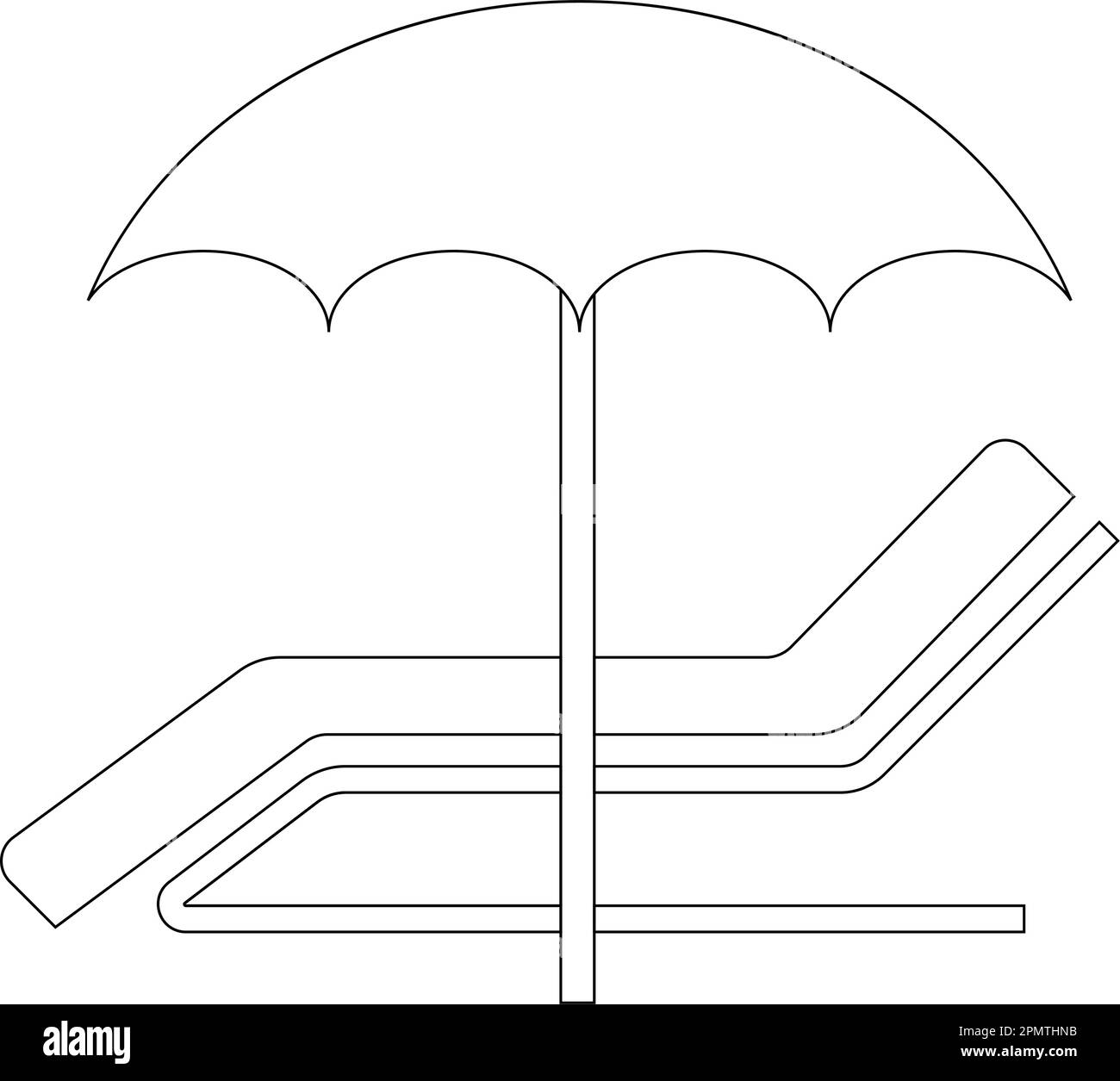 Sunbed icon design isolated on white background. Vector illustration