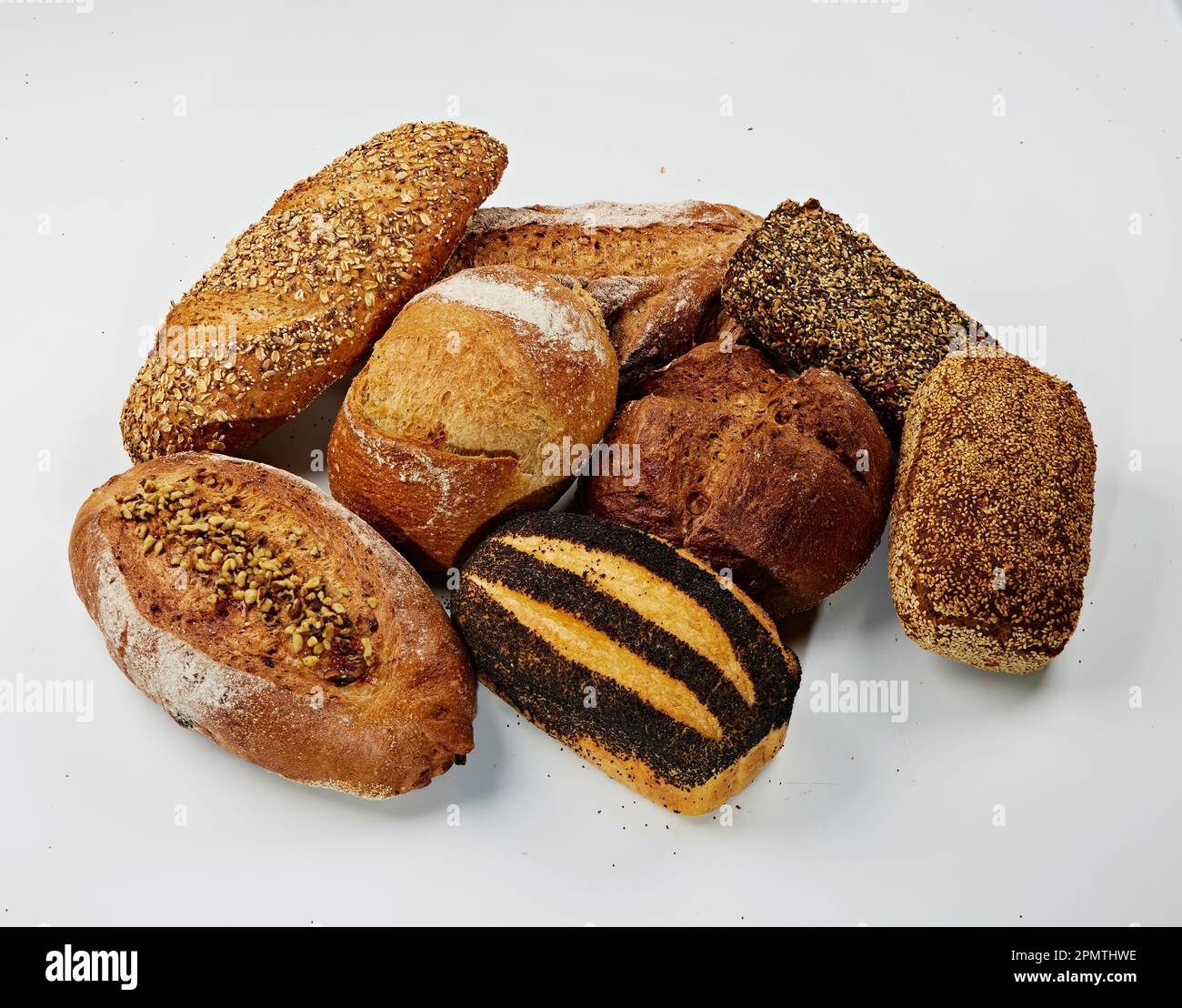 Danish pastries, soups, sandwiches, food Stock Photo