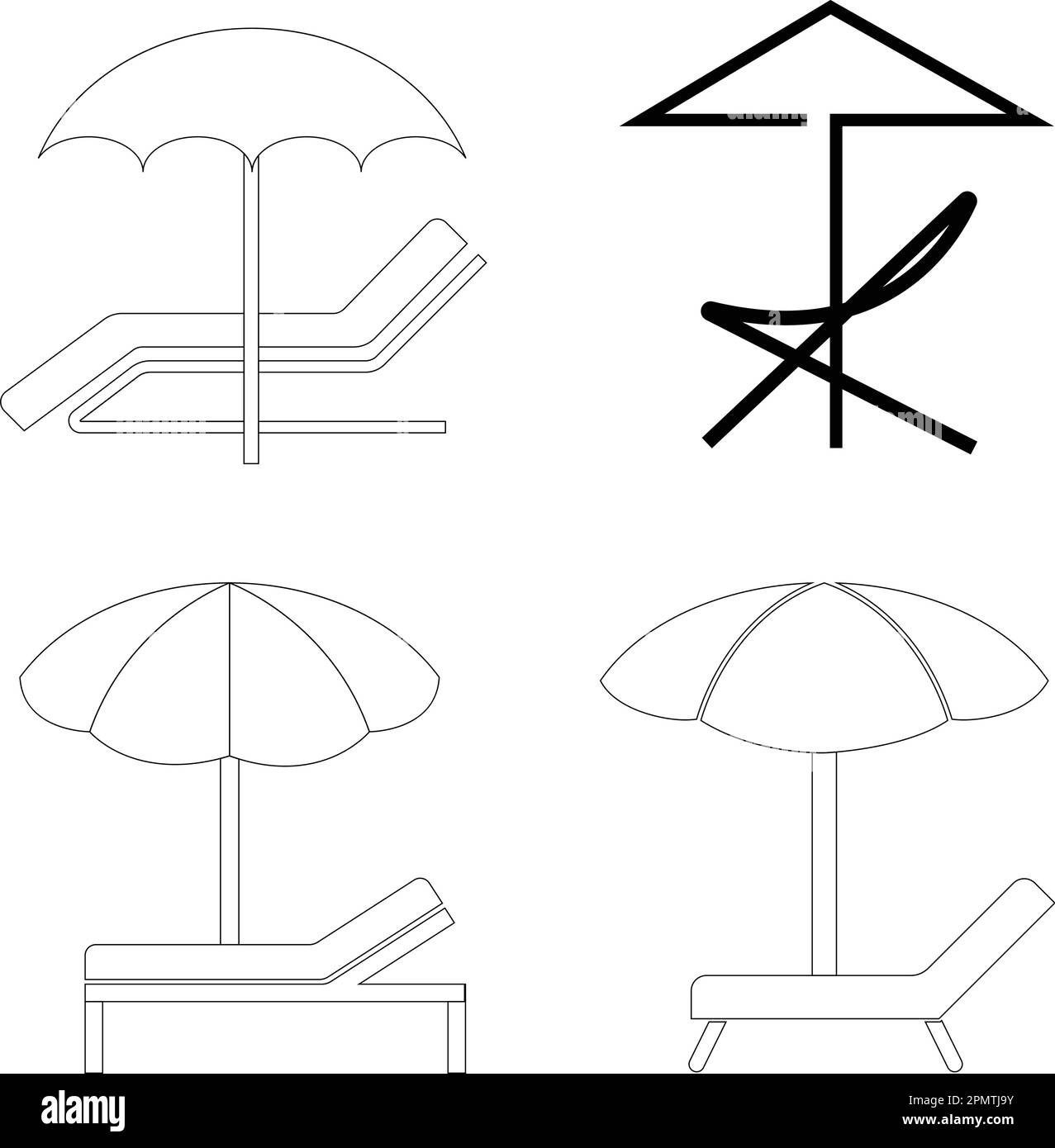 Sunbed icon design isolated on white background. Vector illustration