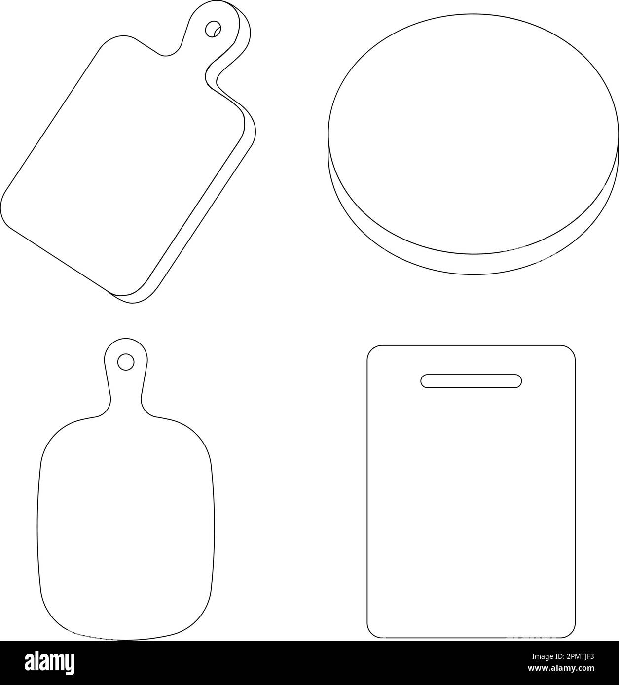 cutting board kitchen utensils logo vector design template Stock