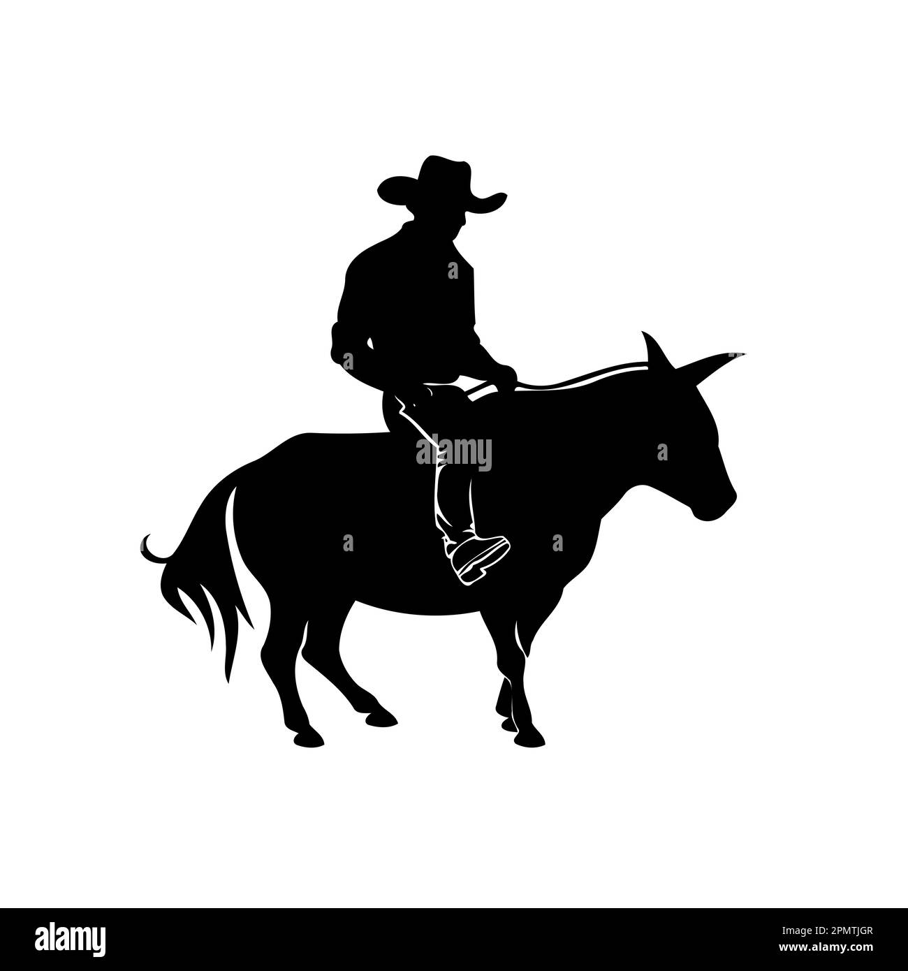 Cowboy Riding Vector