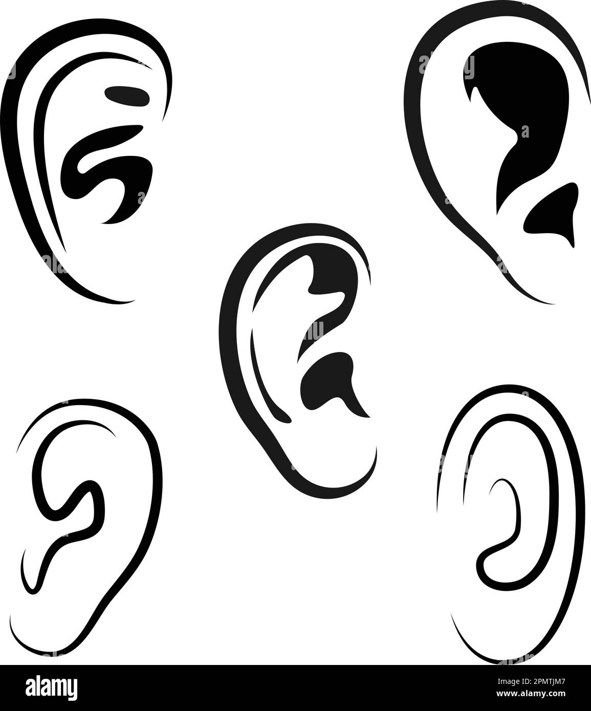 Ear vector icon, hearing symbol. Simple, flat design for web or mobile Stock Vector