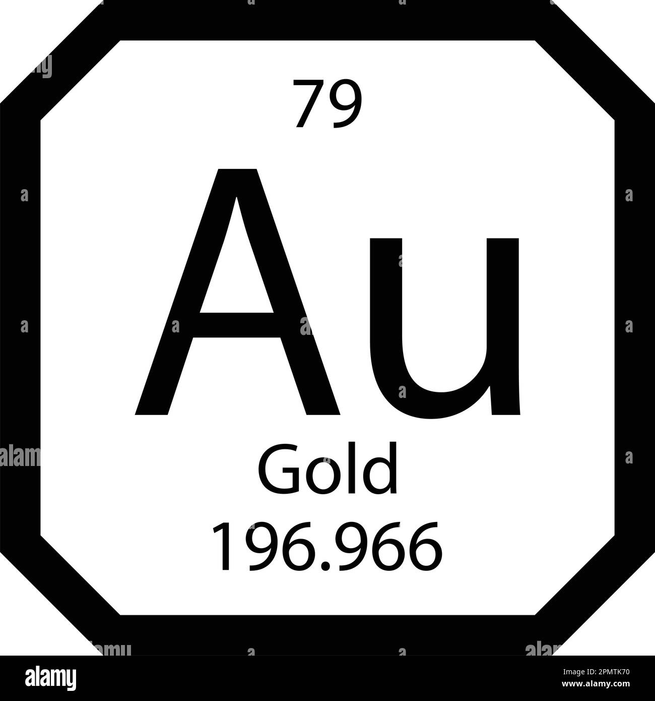 Periodic table element chemical symbol aurum molecule chemistry vector atom icon Stock Vector