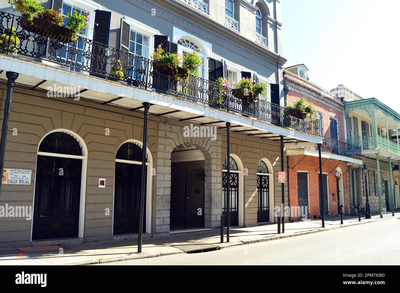 New Orleans, LA, USA June 8, 2017 Plants hang from the balconies and