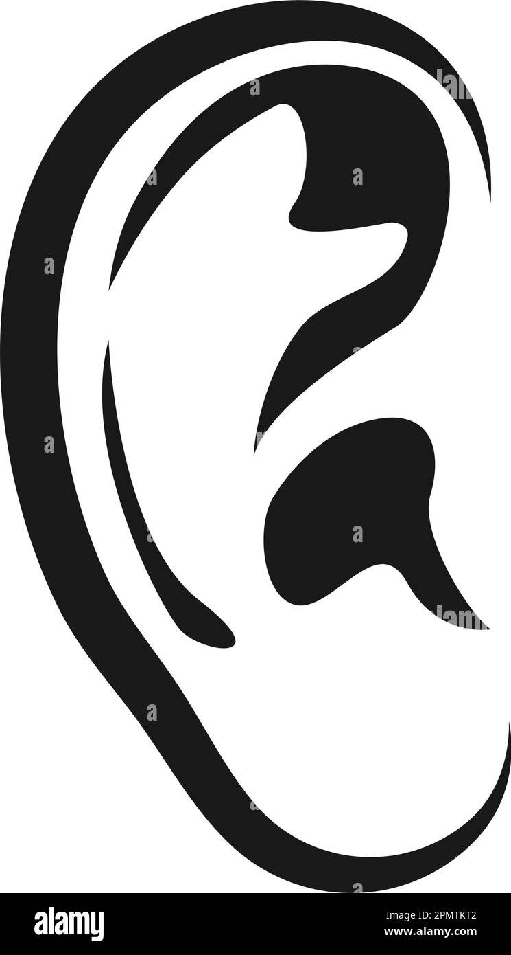 ear black and white clip art