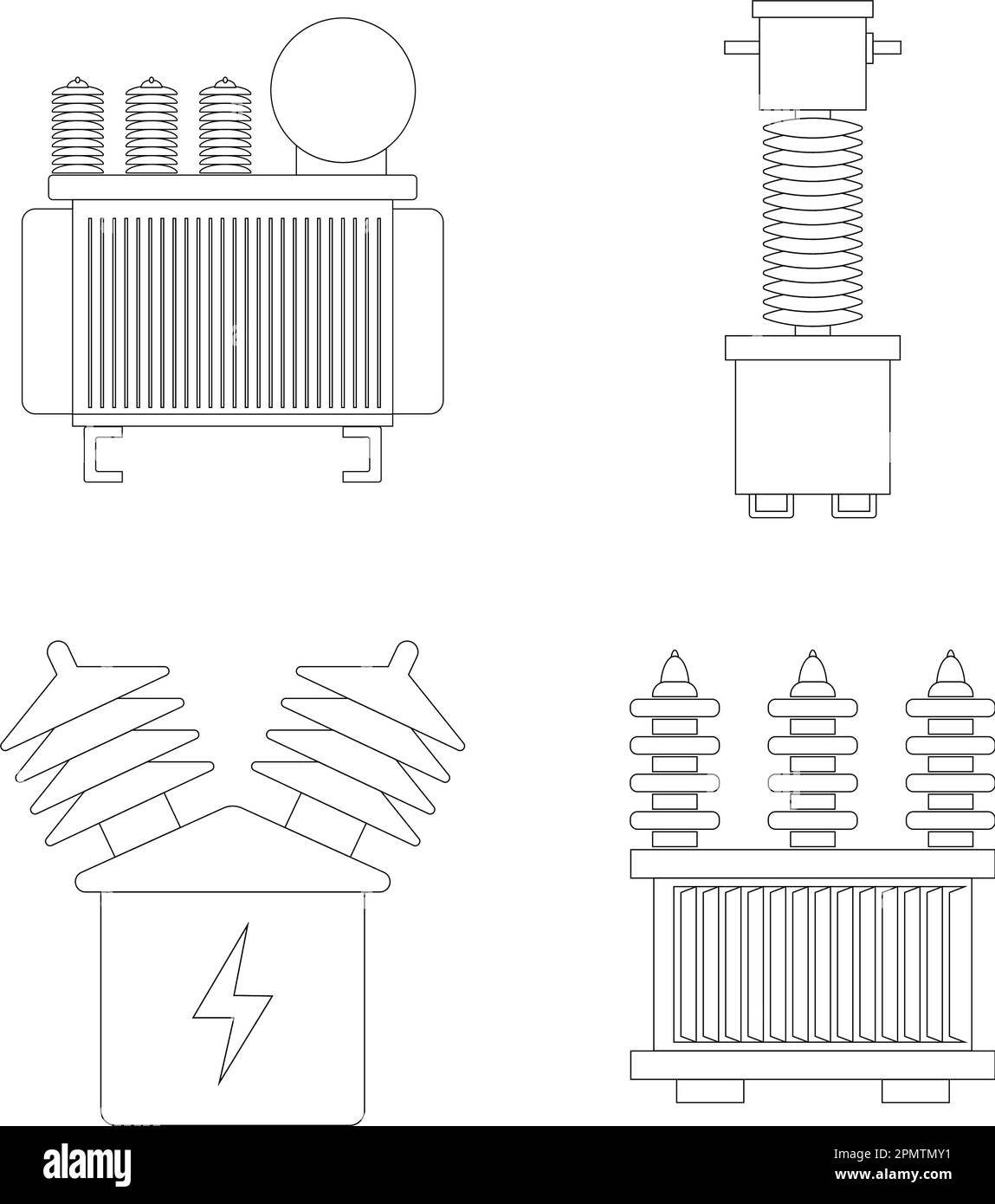 high voltage electrical transformer icon vector symbol design Stock