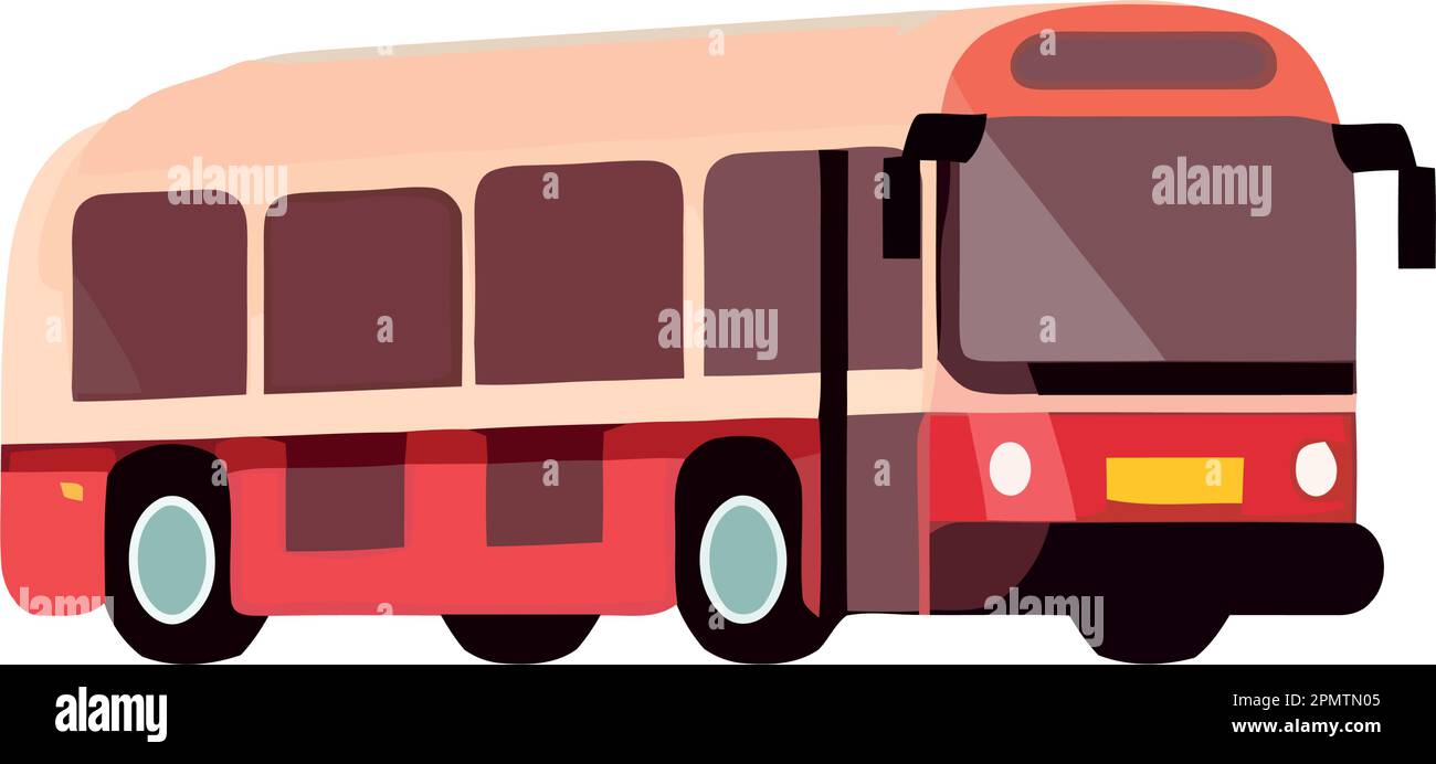Tour bus speeds on journey, carrying passengers Stock Vector Image