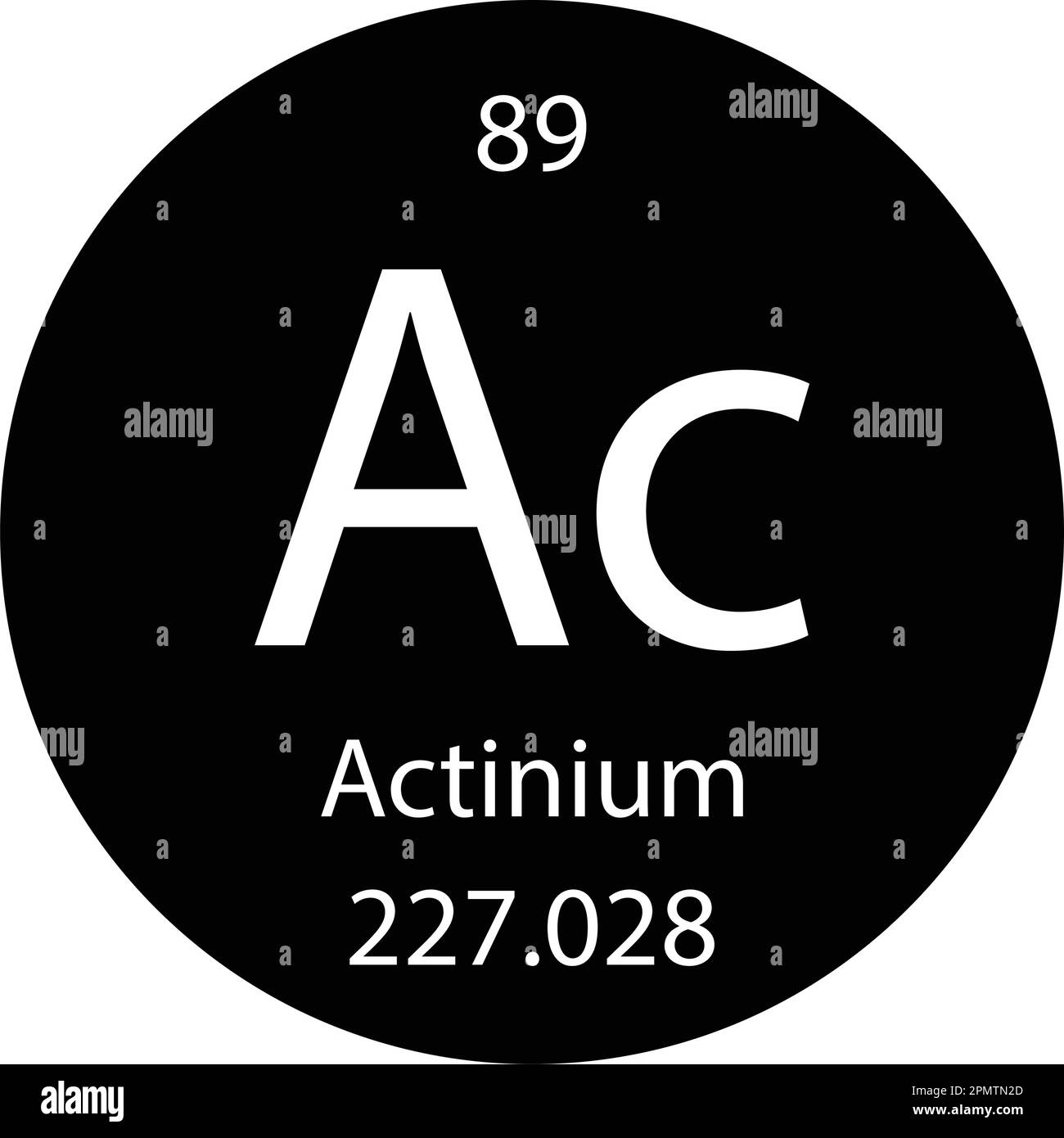 Periodic table element chemical symbol actinium molecule chemistry vector atom icon Stock Vector