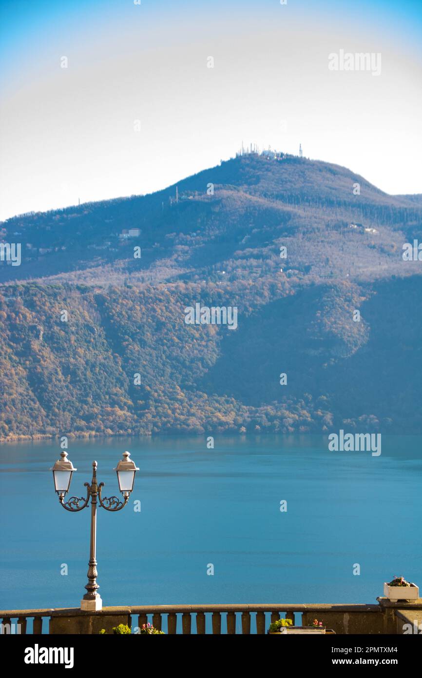 View of Albano lake at Castelgandolfo, Latium, Italy Stock Photo