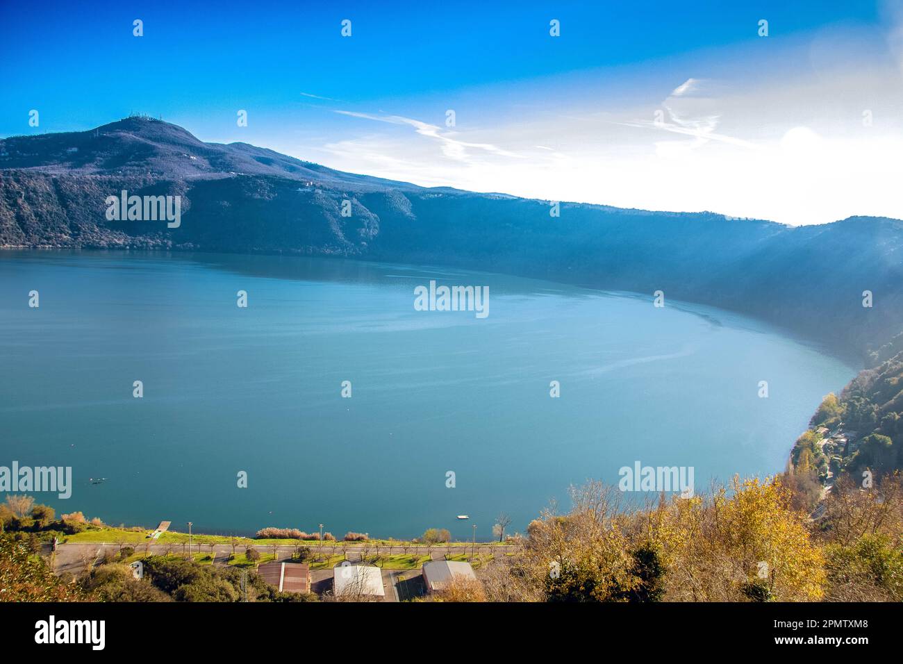 Albano lake at Castelgandolfo, Latium, Italy Stock Photo