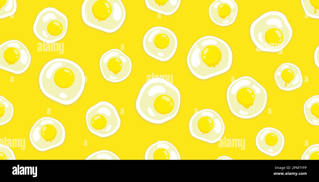 fired egg seamless pattern vector food egg isolated wallpaper background Stock Vector