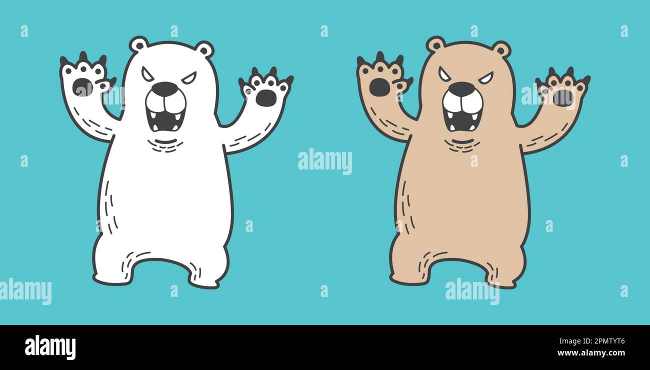 bear vector Polar bear icon logo angry illustration character cartoon Stock Vector