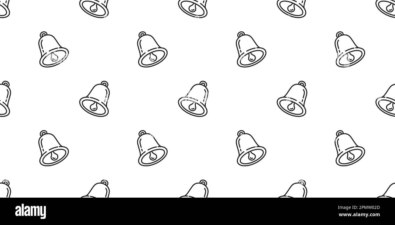Christmas Bell seamless vector pattern ringing icon isolated wallpaper tile background Stock Vector