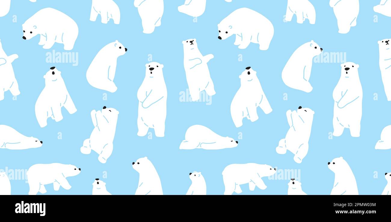 Bear Seamless Polar Bear Vector Pattern Teddy Icon Character Cartoon