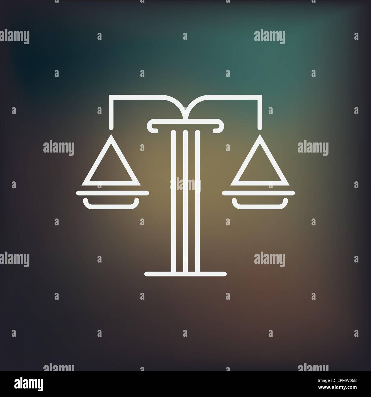 Scale of justice icon with line style. Law symbol Stock Vector Image ...