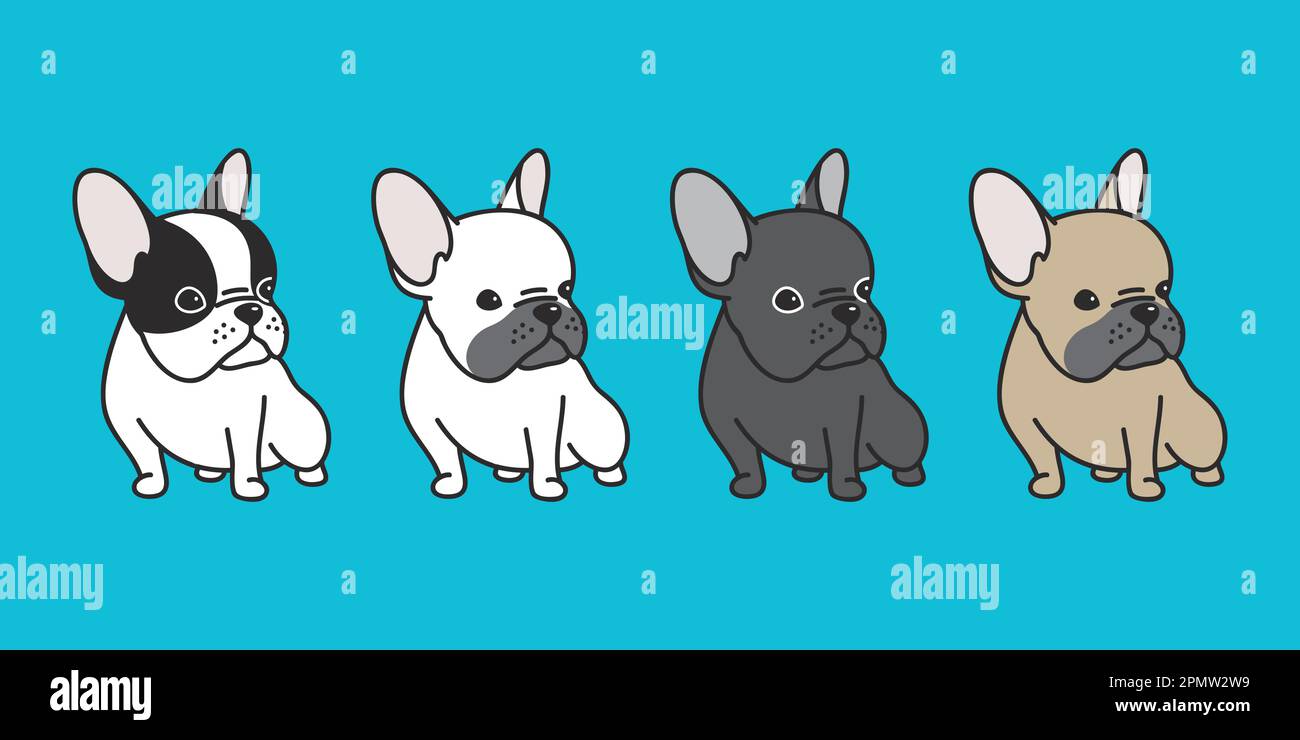 french bulldog vector dog doodle character illustration cartoon Stock ...