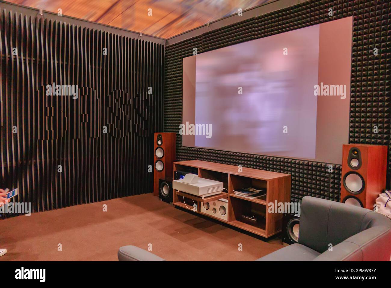 High tech home theater room Stock Photo Alamy