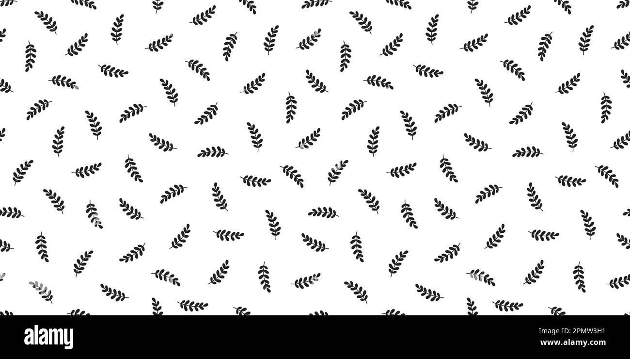 leaf plant isolated flower herb seamless pattern doodle vector wallpaper background Stock Vector