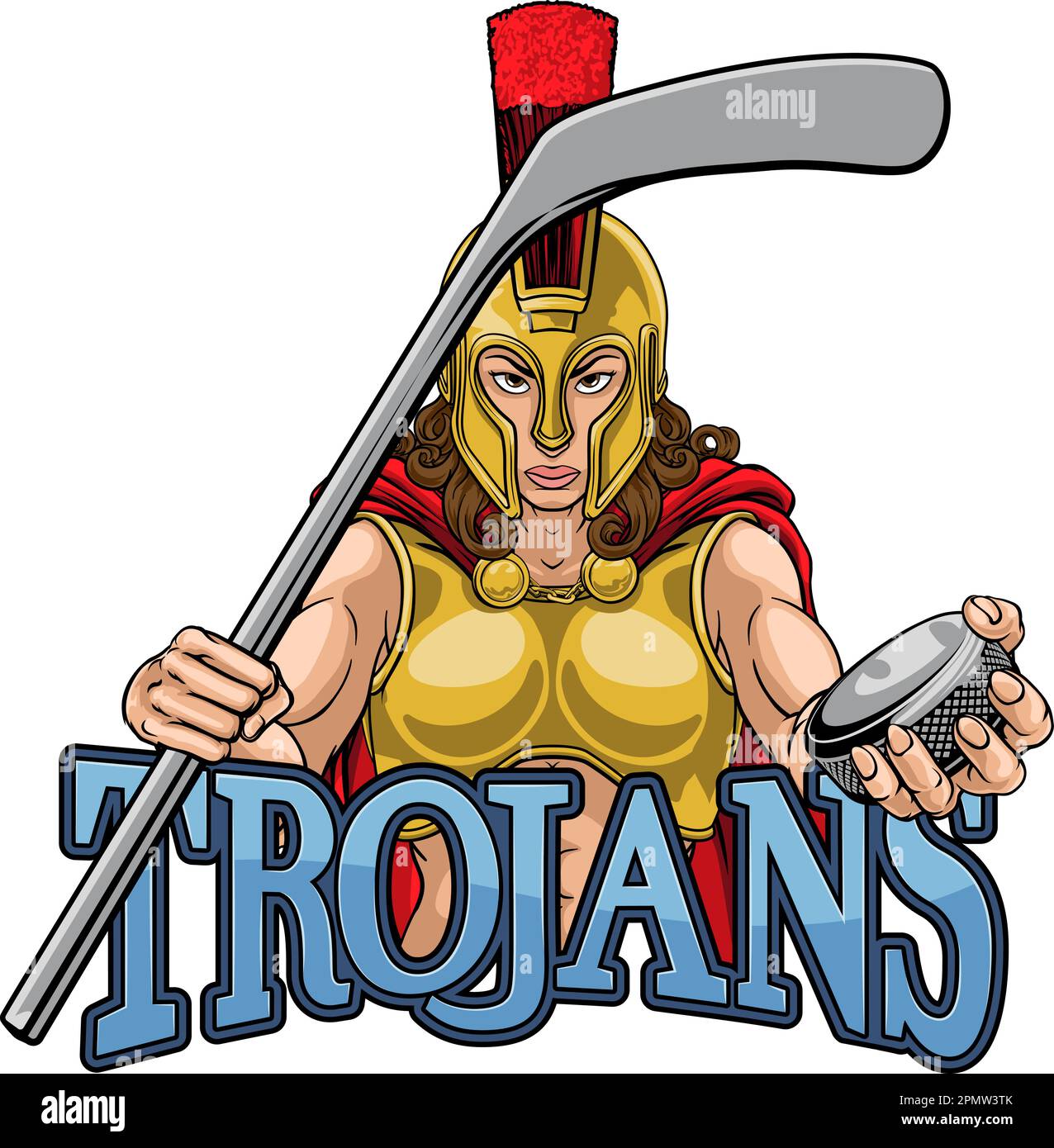 Trojan Woman Ice Hockey Sports Team Mascot Stock Vector Image & Art - Alamy