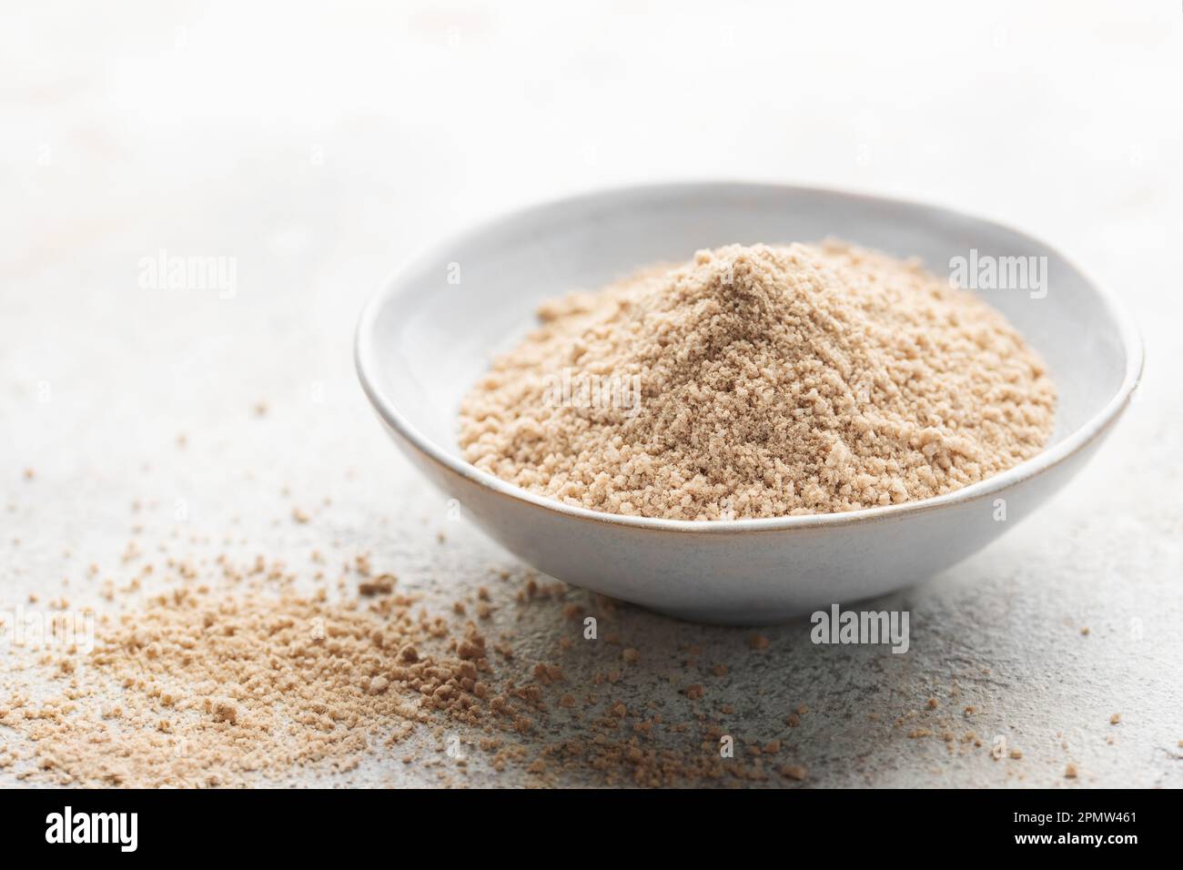 Bowl of Hickory smoked sea salt. Healthy food concept. Speciality salt