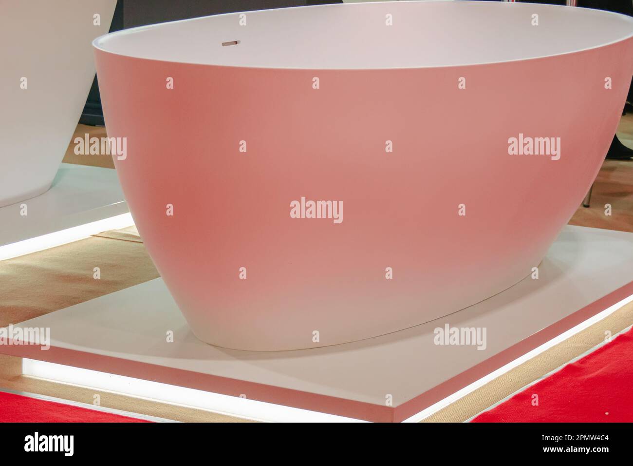 Modern design oval bathtub made of composite materials Stock Photo Alamy