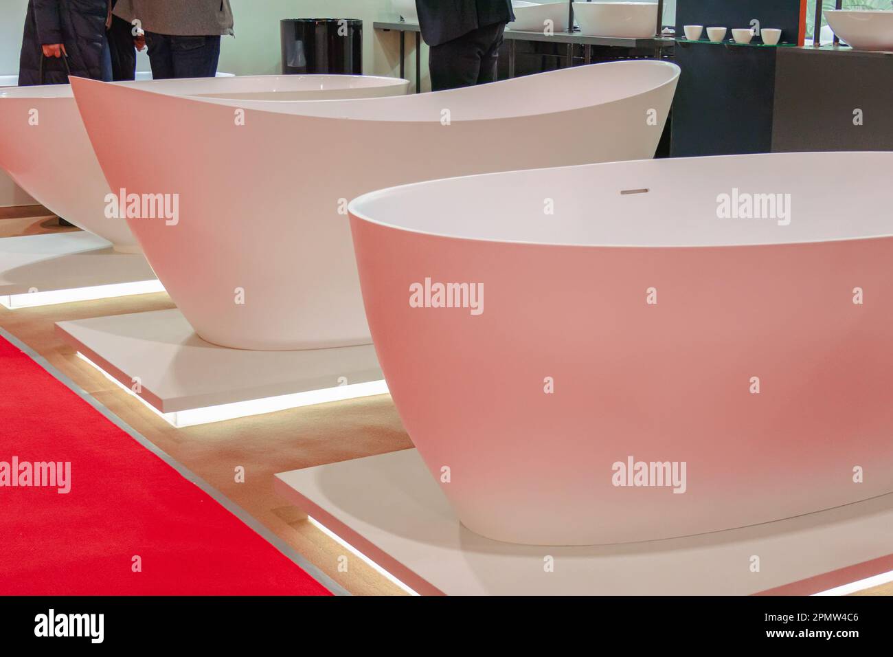 Modern design oval bathtub made of composite materials Stock Photo Alamy
