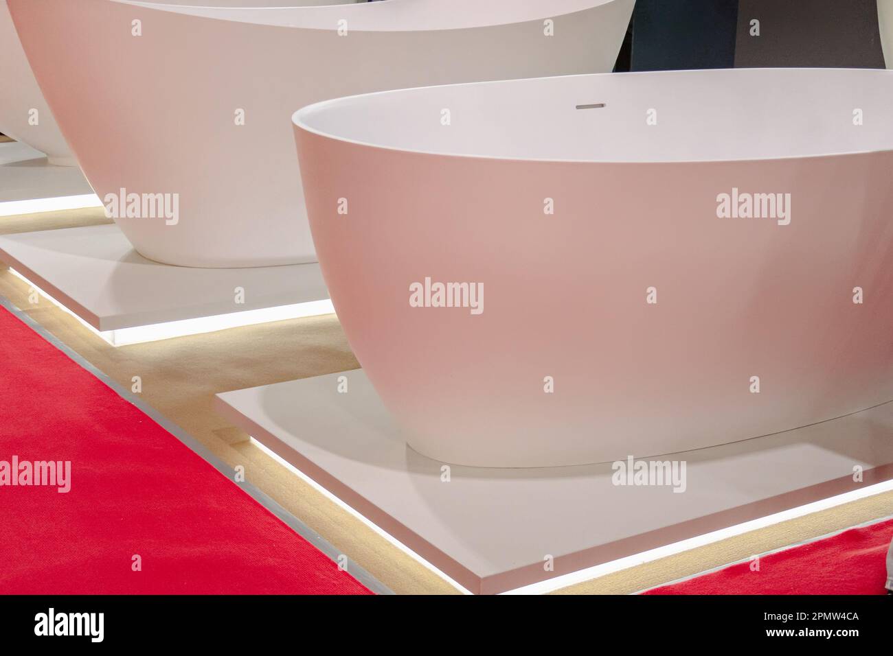 Modern design oval bathtub made of composite materials Stock Photo Alamy