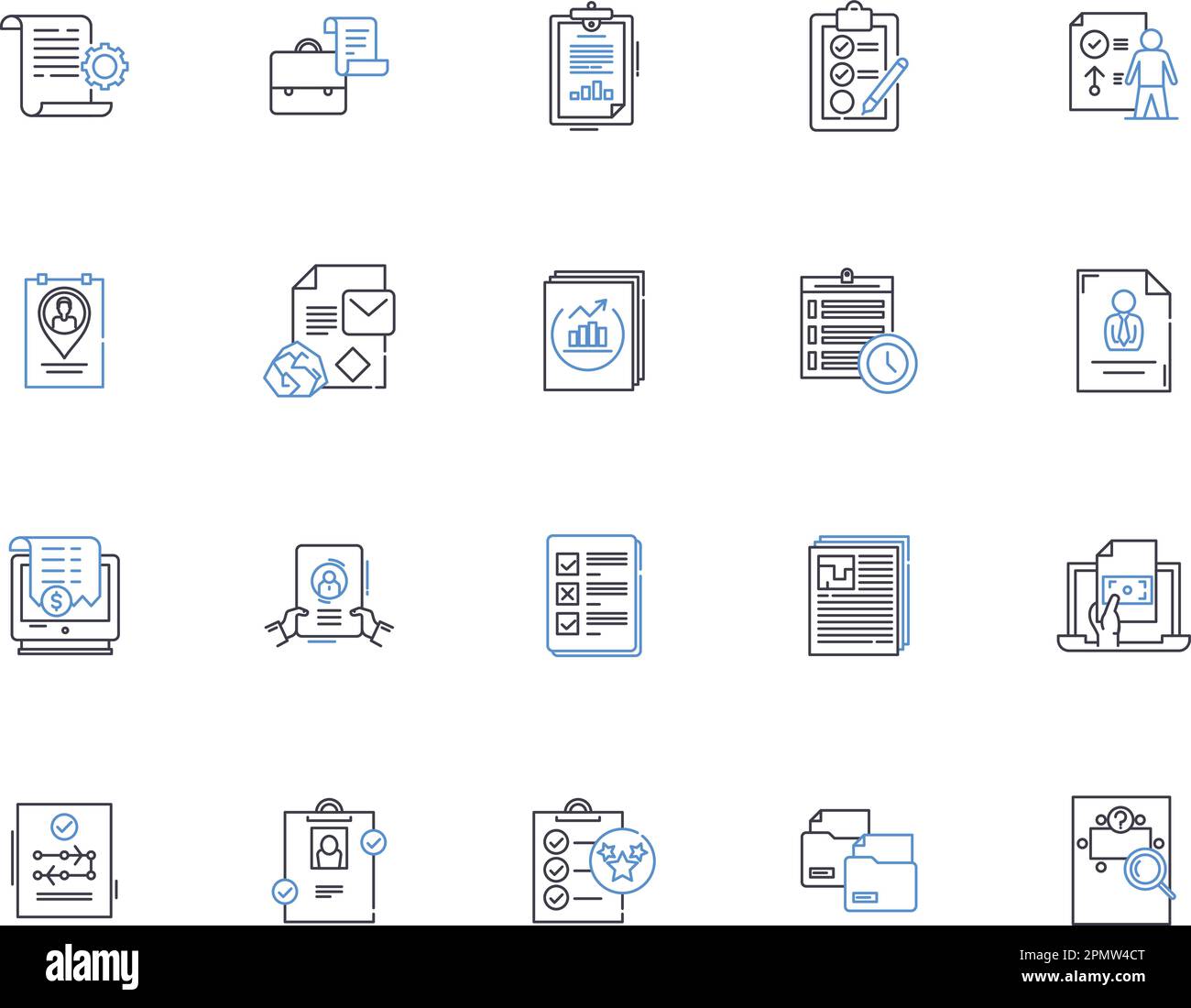 Documents outline icons collection. Files, Records, Papers, Forms ...