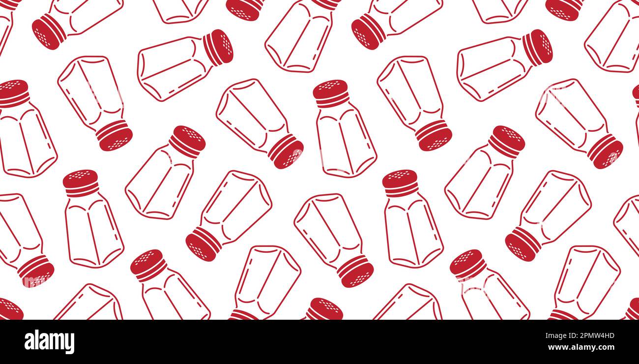 pepper bottle seamless pattern vector isolated Salt sugar shaker