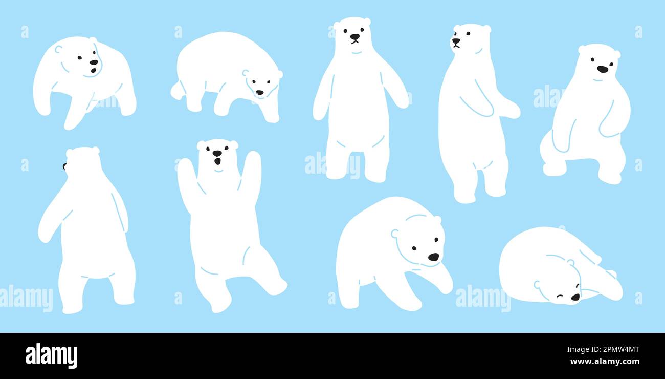 Bear vector Polar Bear logo icon doodle illustration character cartoon