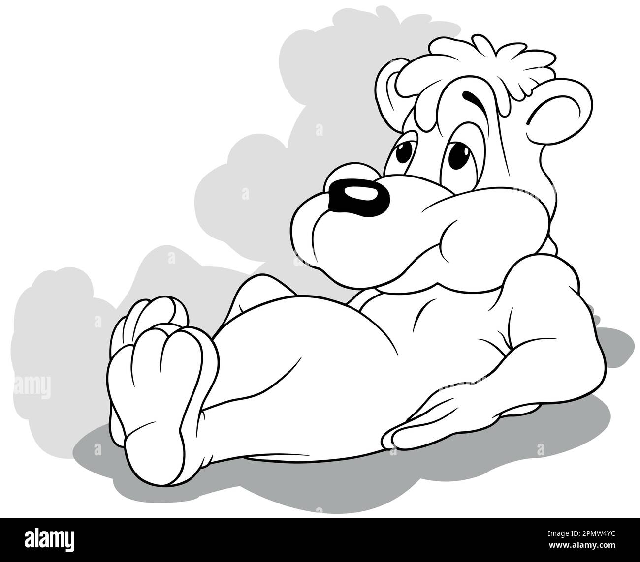Drawing of a Resting Teddy Bear Stock Vector Image & Art - Alamy