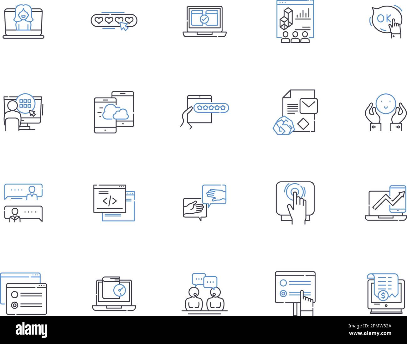 Content outline icons collection. Content, Writing, Information, Text, Assets, Data, Matter vector and illustration concept set. Subjects, Words Stock Vector