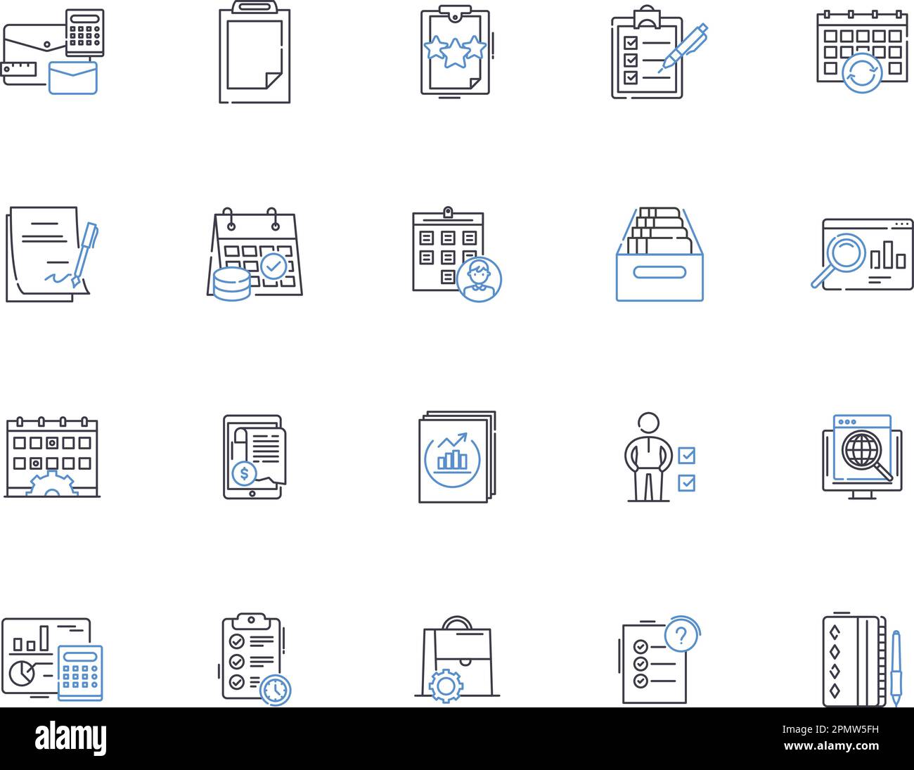 Time and date outline icons collection. Time, Date, Calendar, Clock, Hour, Minute, Second vector