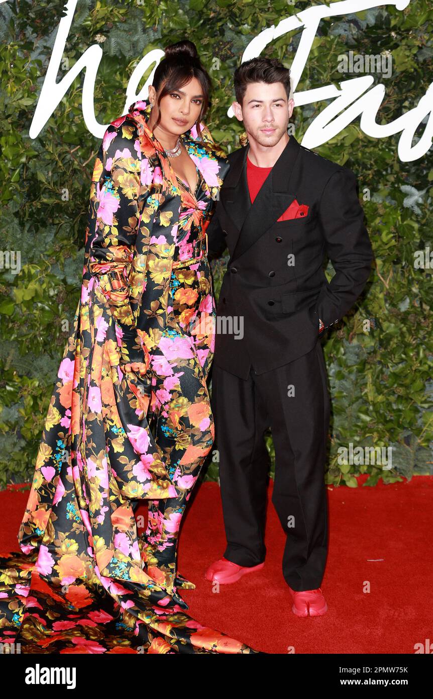 Priyanka Chopra and Nick Jonas attend The Fashion Awards 2021 at Royal